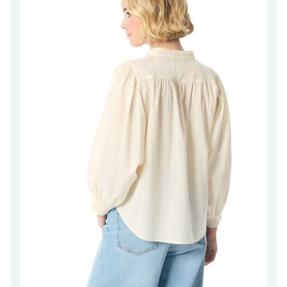 Jessica Simpson Blouse Women’s Plus Size 3X Ivory Top 100% Cotton Loose Woven - Picture 4 of 14